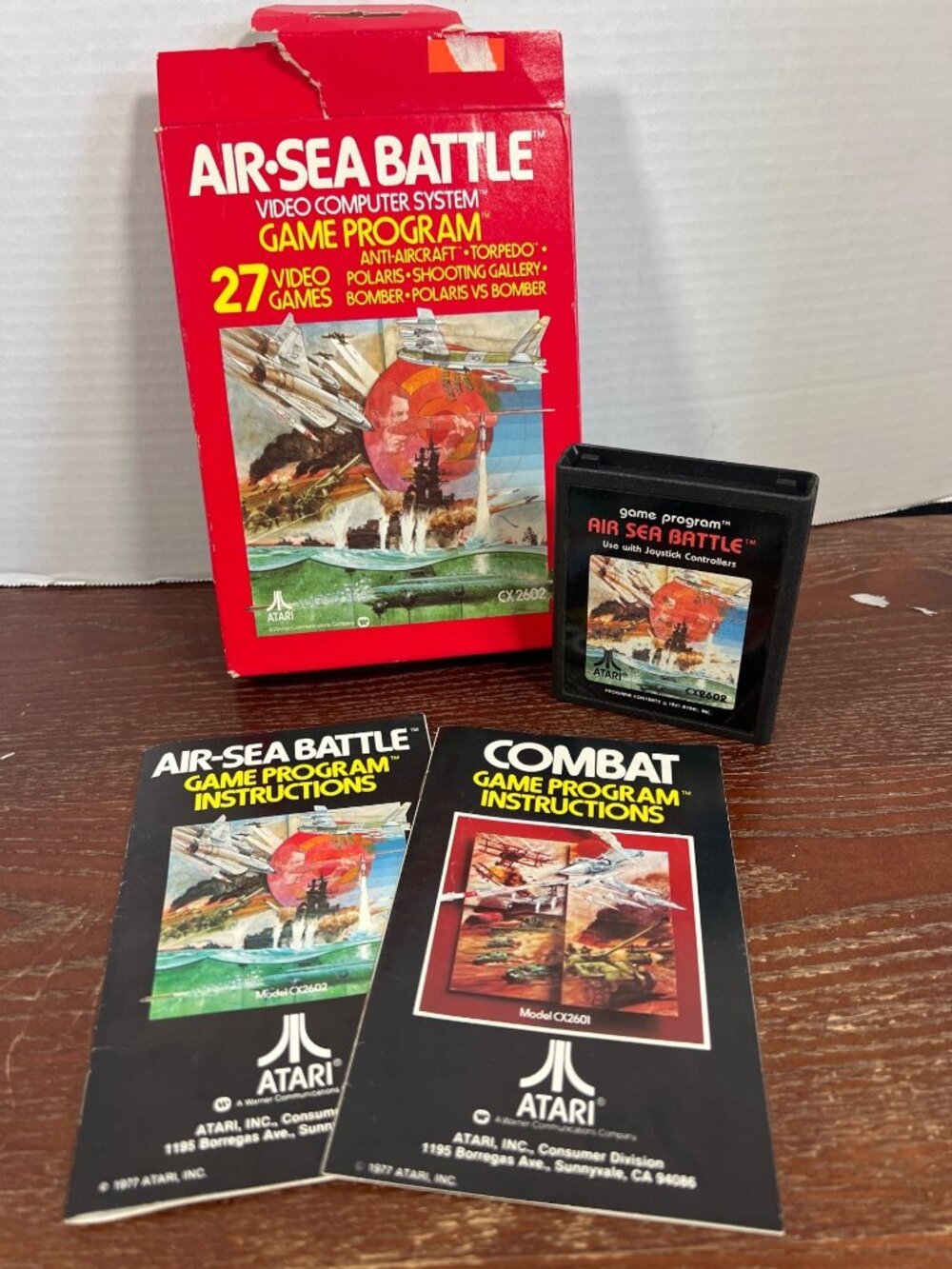 Atari Air Sea Battle CX2602 Game Program Box Manual Inserts